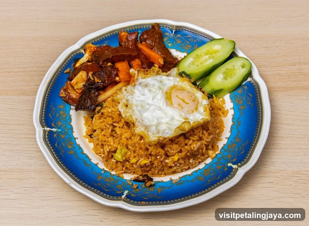Fried Rice with Fried Egg and Side Dishes