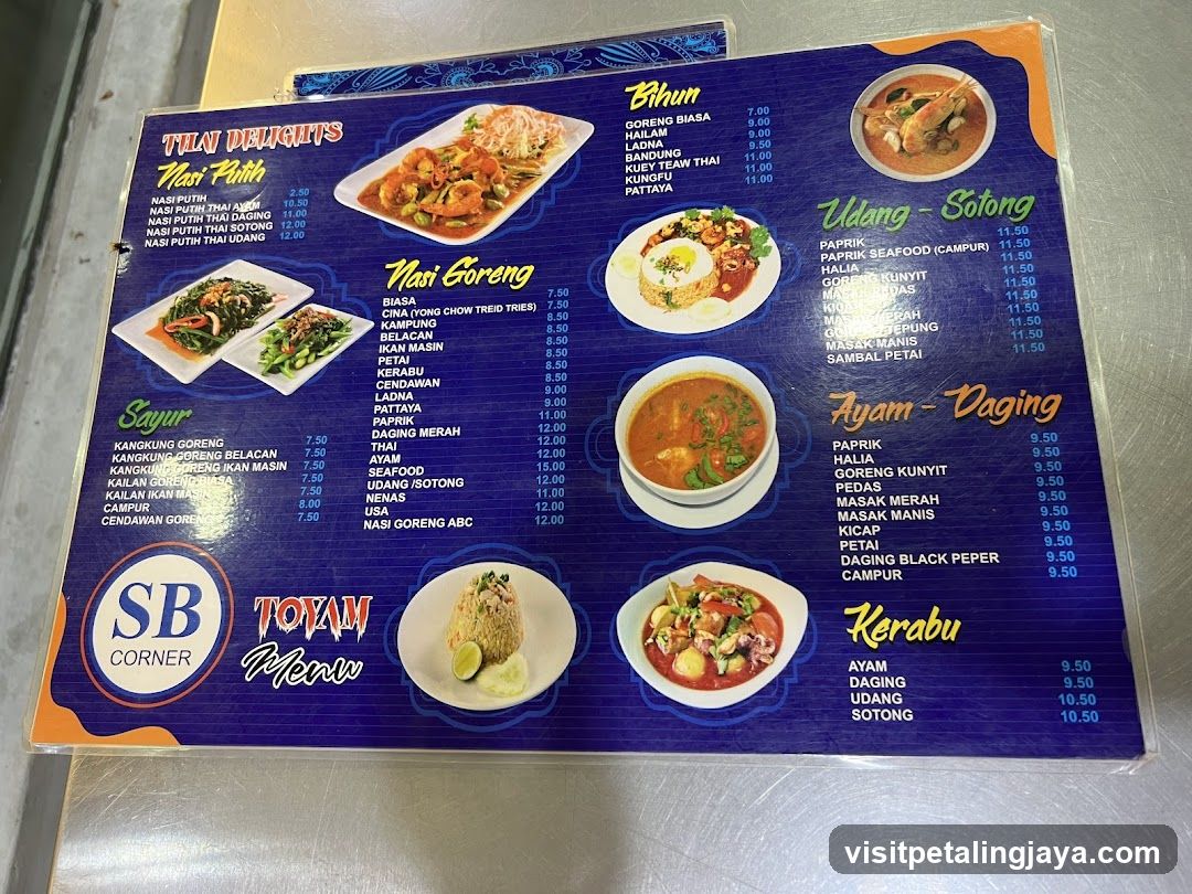 SB Corner Menu