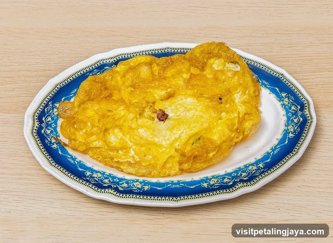 Omelette on a decorative plate