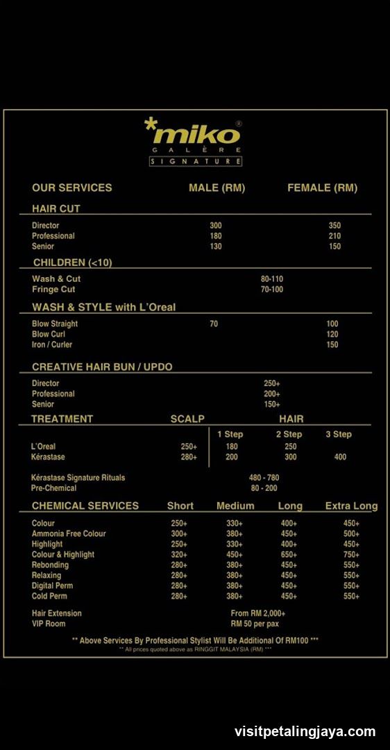 *miko GALERE SIGNATURE Price List