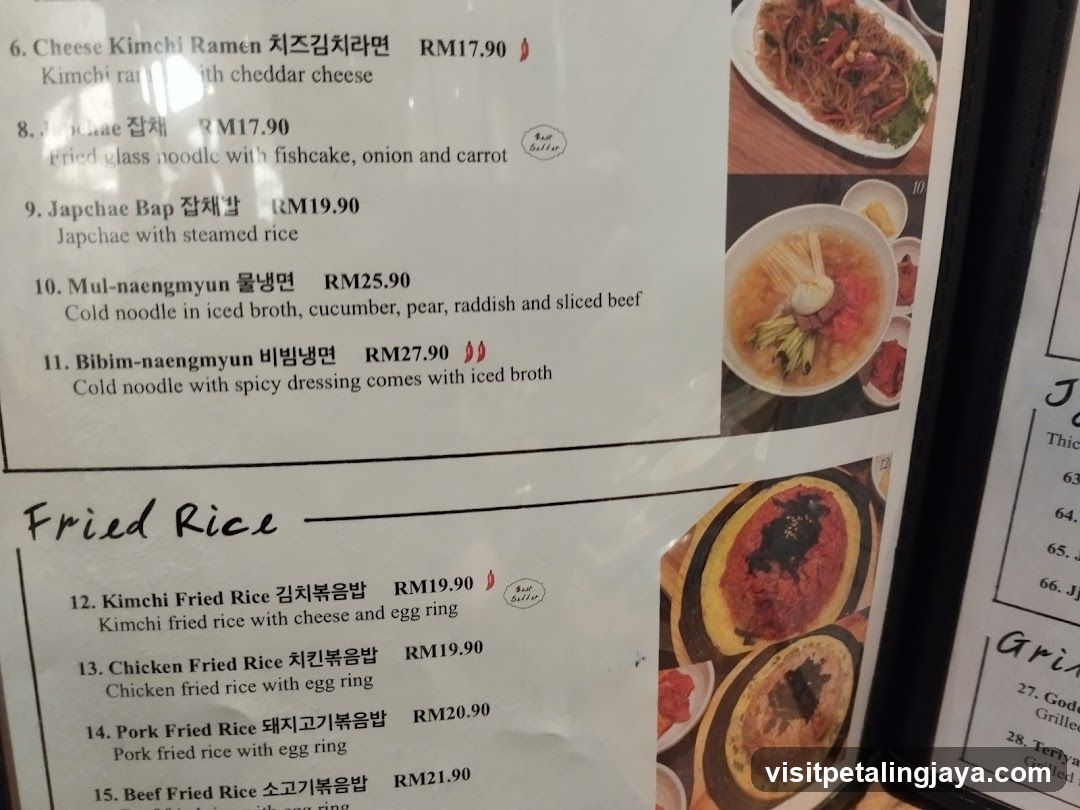 Fried Kimchi Ramen & Fried Rice Menu
