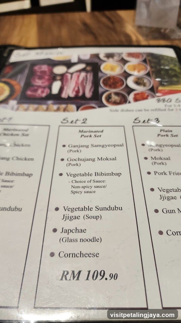 Korean BBQ Set Menu