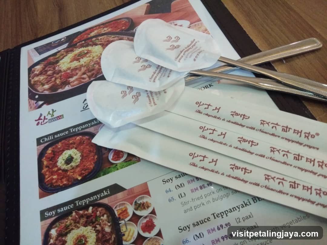 Teppanyaki Menu with Condiments
