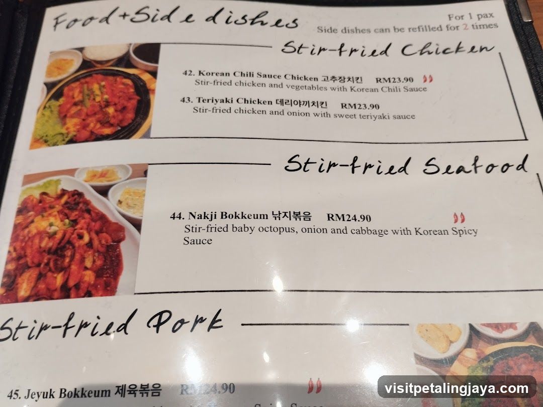Stir-fried Dishes Menu