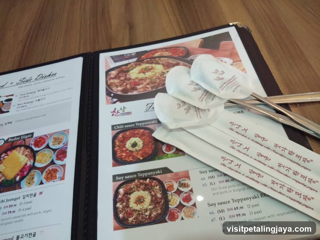 Teppanyaki Menu with Condiments