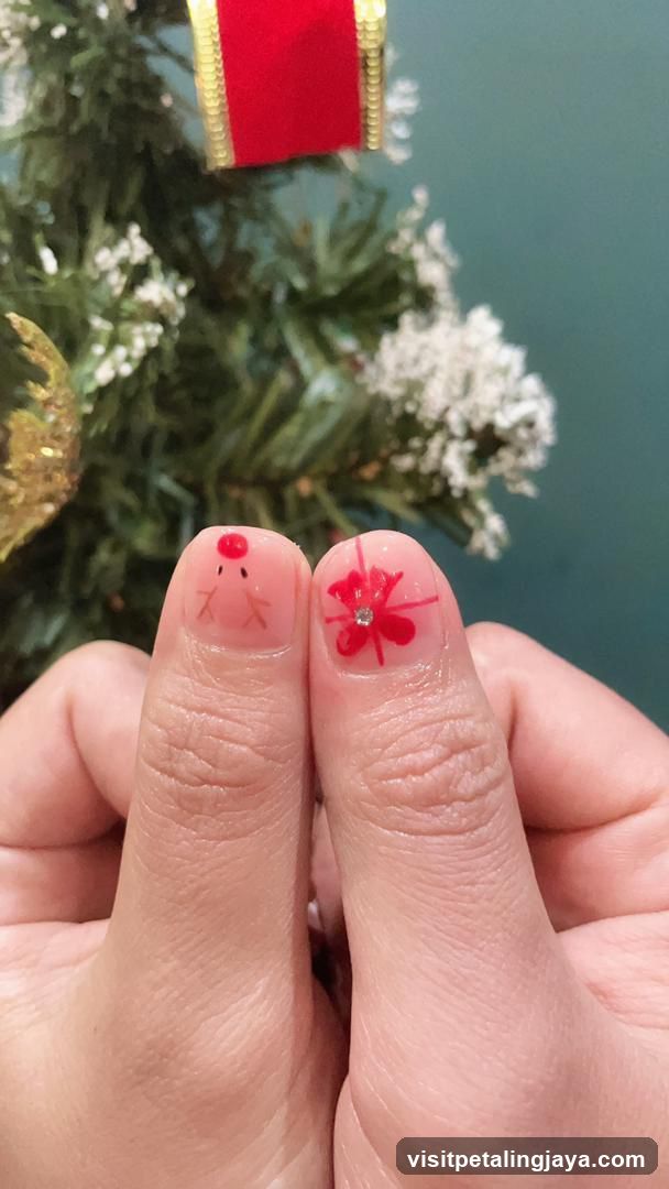Christmas-themed nail art