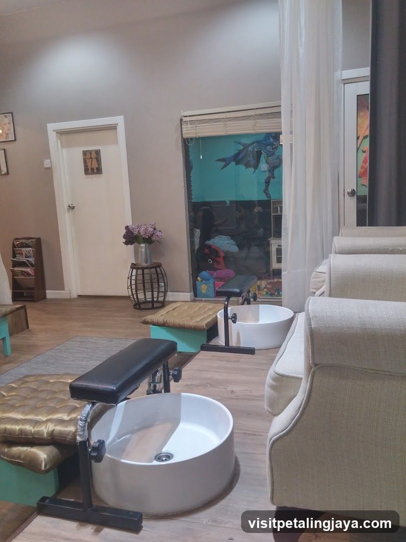 Salon Interior with Pedicure Stations
