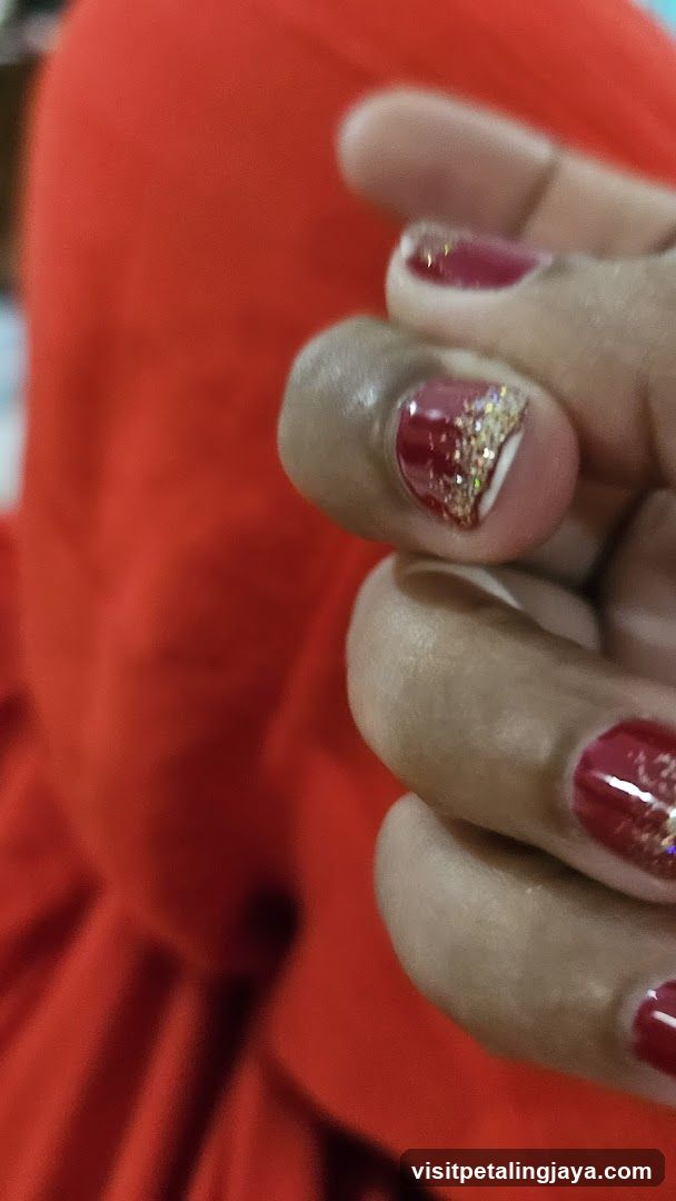 Red Nail Art Close-Up