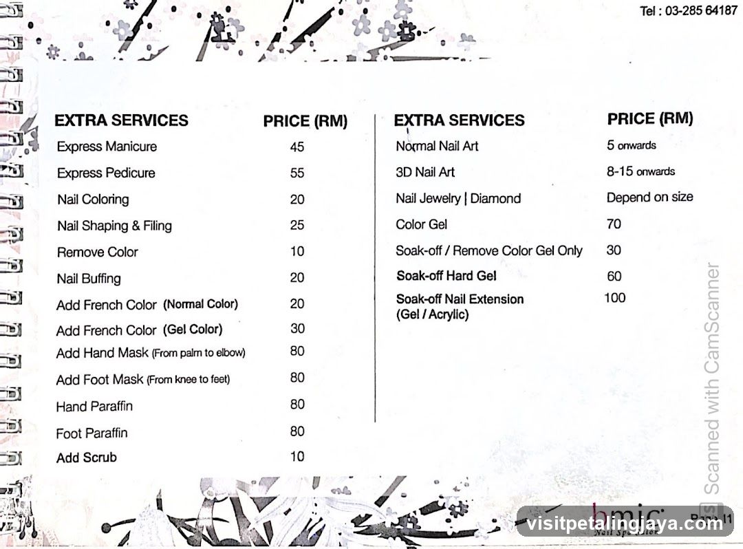 Bmic Nail Spa Salon Price List