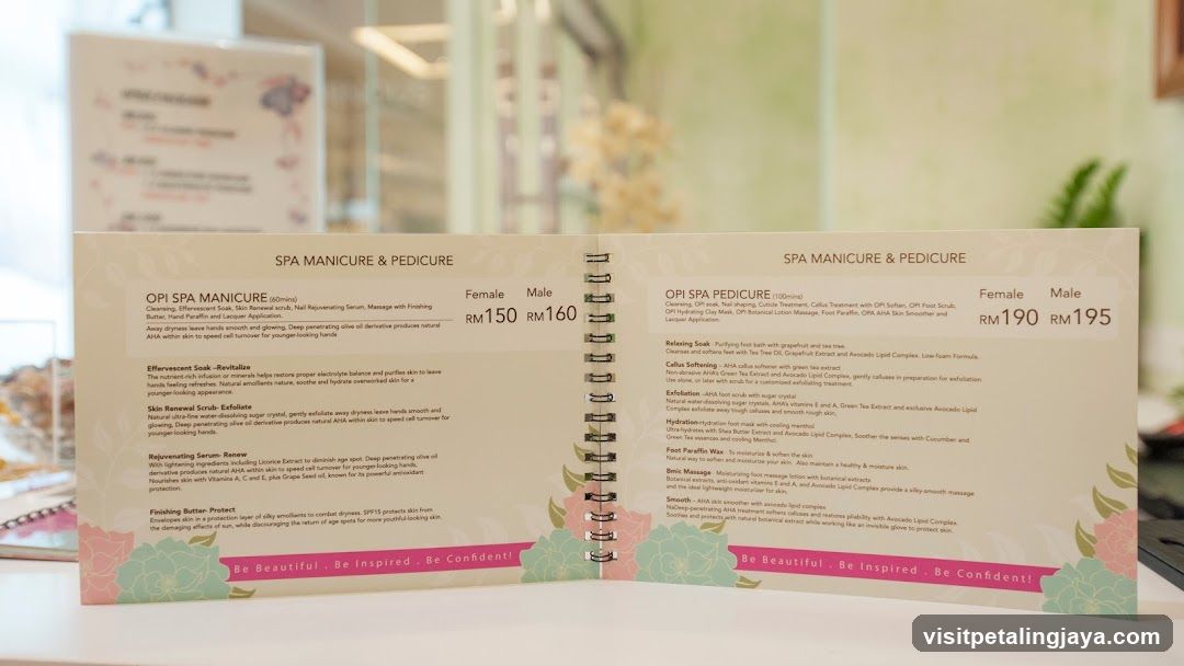 SPA Manicure & Pedicure Menu