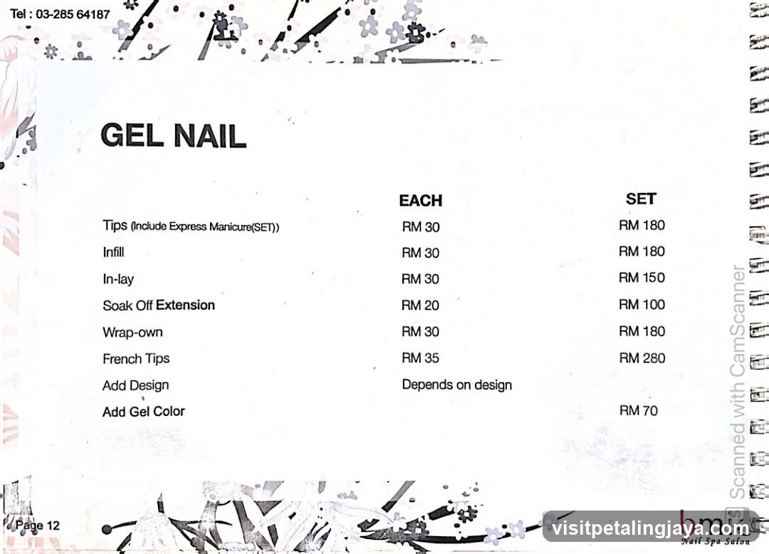 Gel Nail Price List