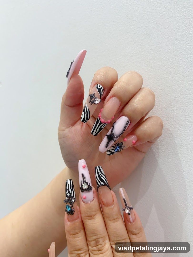 Zebra Print Nail Art