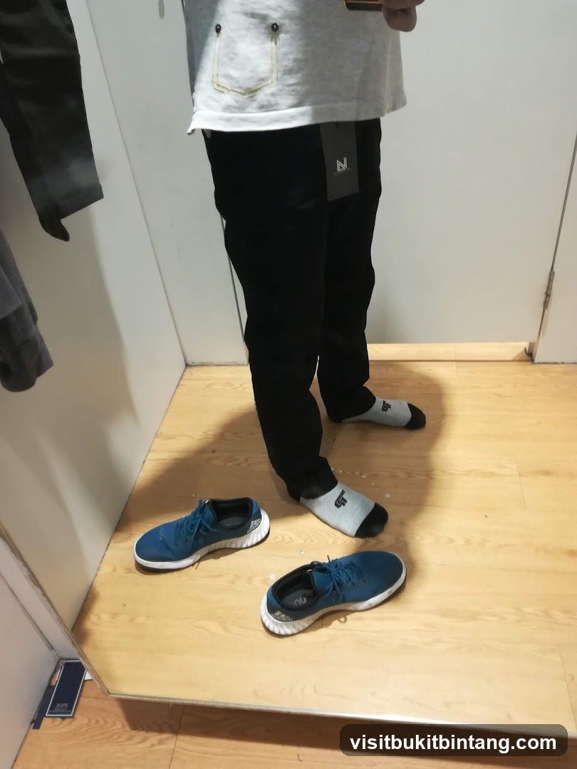 Trying on clothes