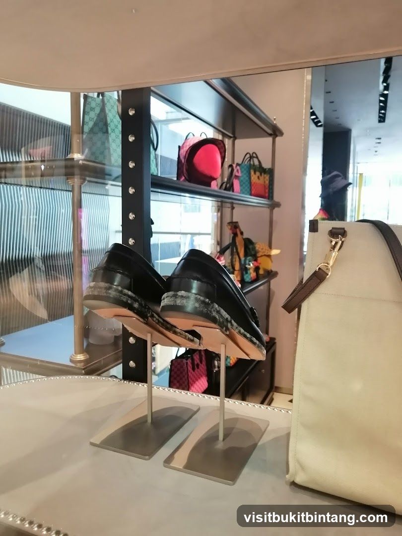 Display of Shoes and Handbags