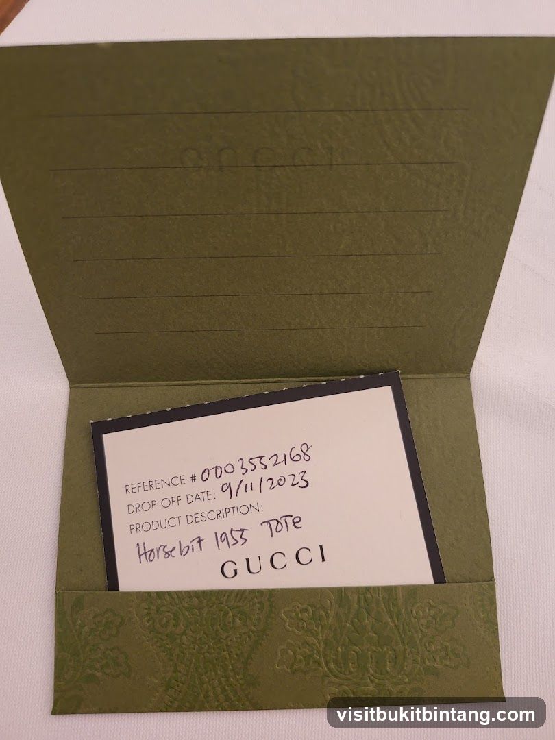 Gucci Product Information Card