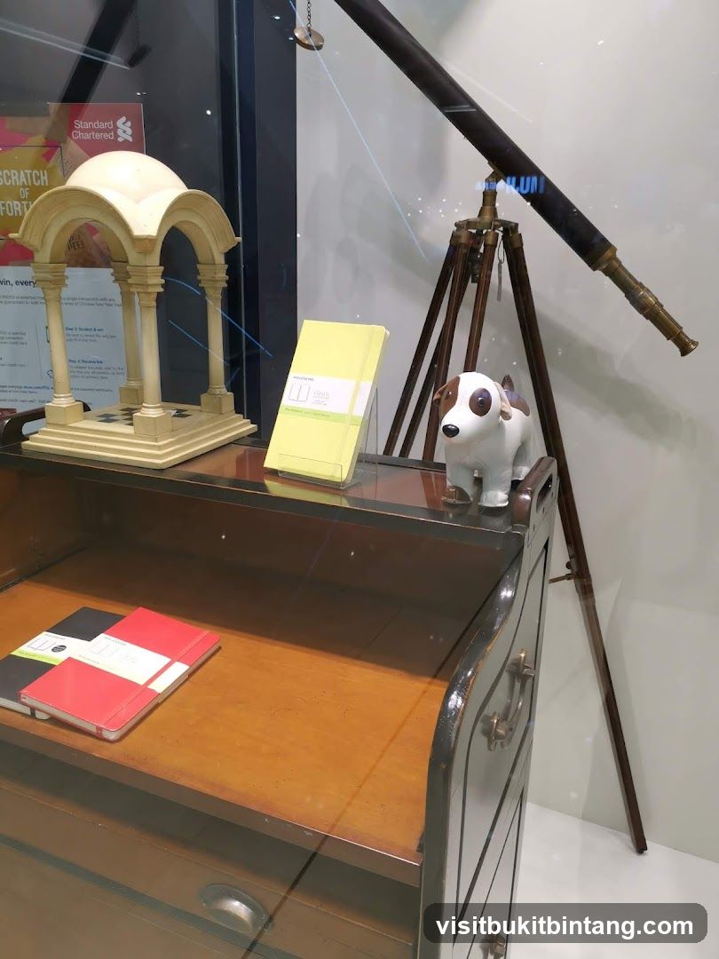 Display with antique items