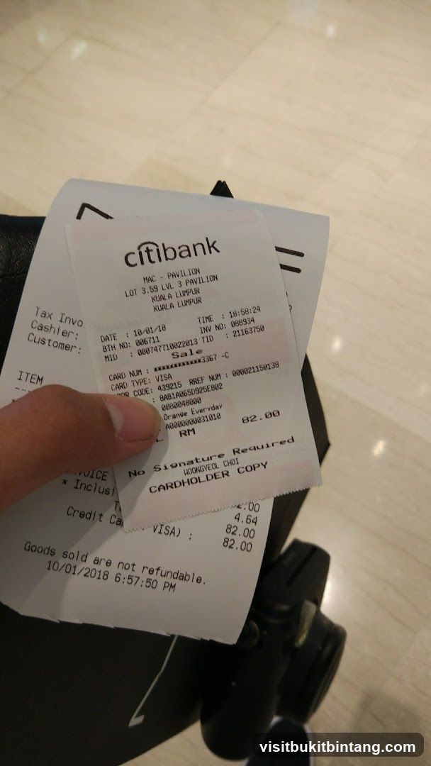 Citibank Transaction Receipt