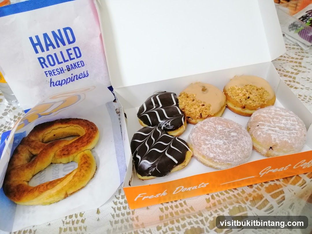 Assorted Donuts and Pretzel