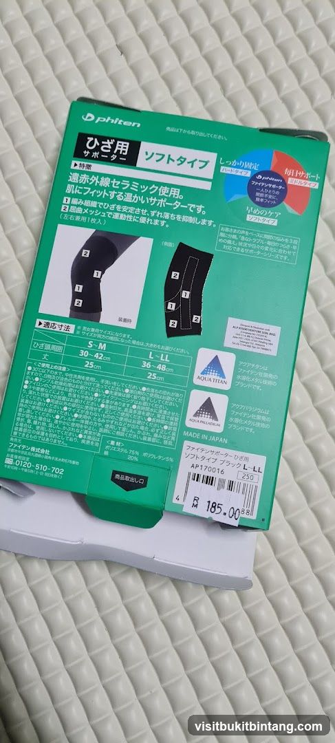 Phiten Knee Support Packaging
