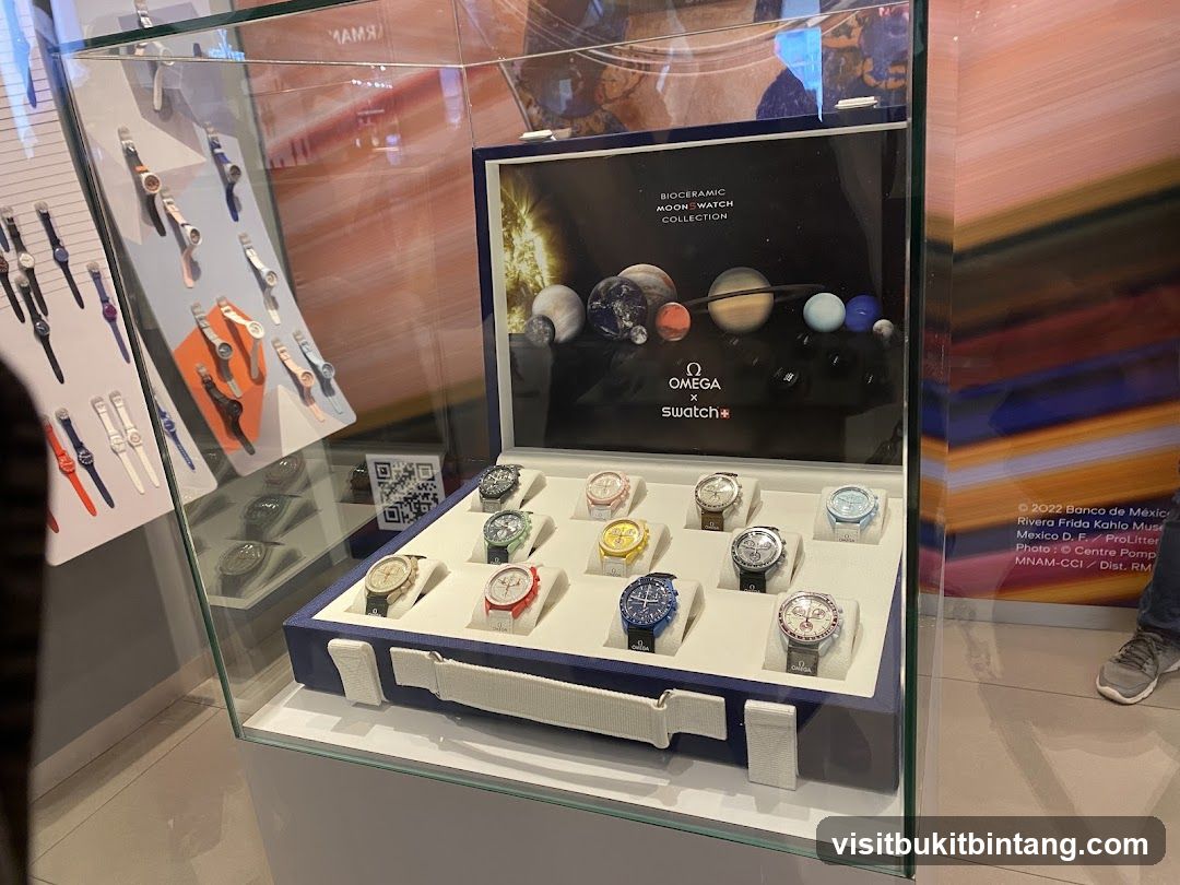 Omega x Swatch Bioceramic MoonSwatch Collection Display