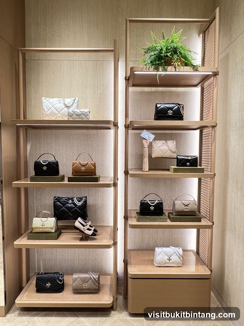 Handbags on Display Shelves