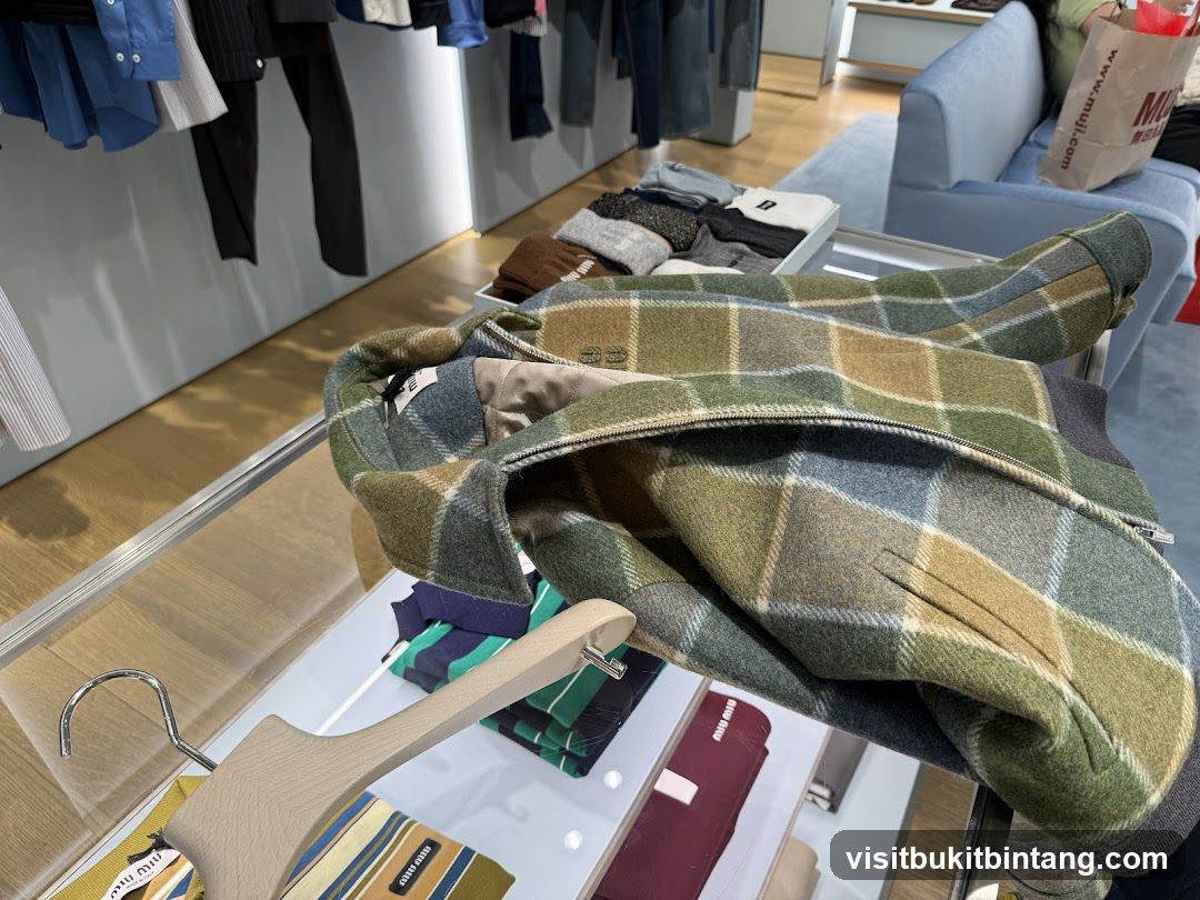 Plaid Jacket and Accessories Display