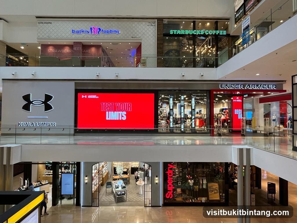 Mall Interior with Multiple Stores