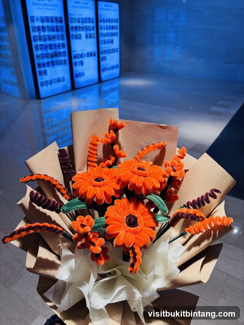 Orange Flowers and Pipe Cleaner Decorations