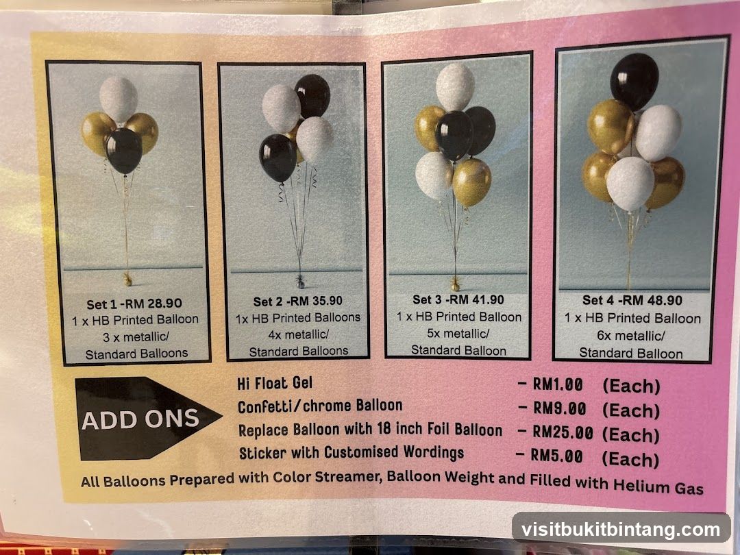 Balloon Packages and Add-Ons