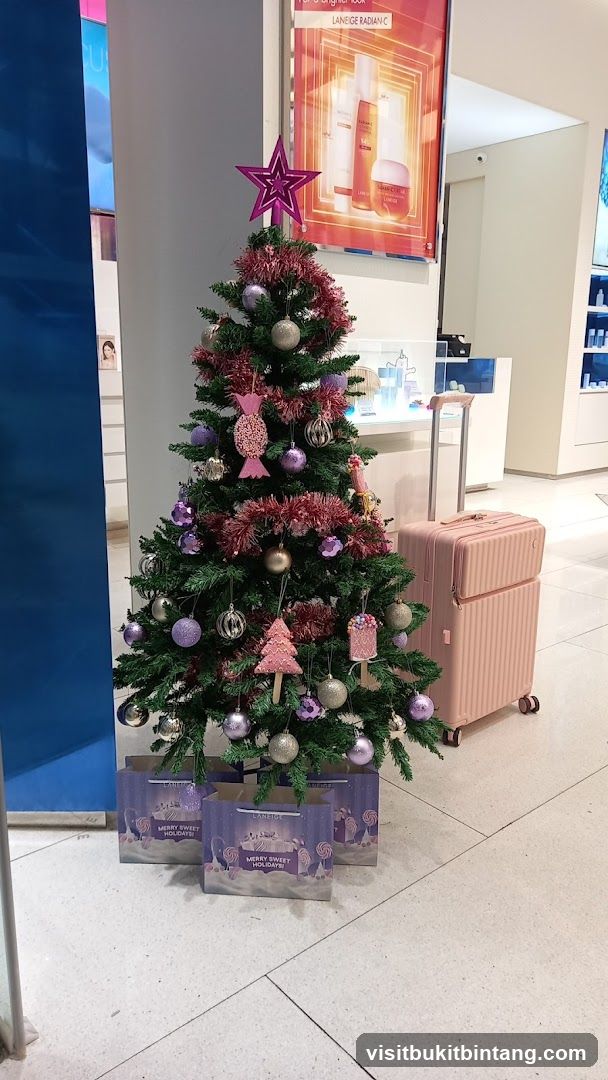 Christmas Tree Display with Luggage