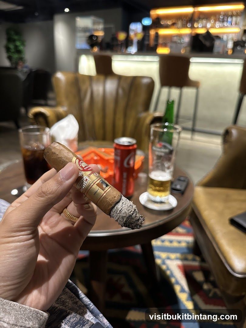 Cigar and Drinks at a Lounge