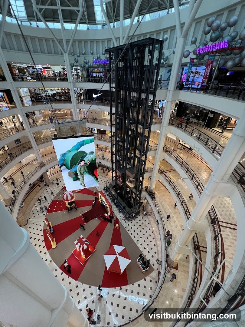 Indoor shopping mall atrium