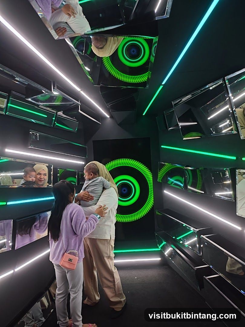 Mirror Maze with Neon Lights
