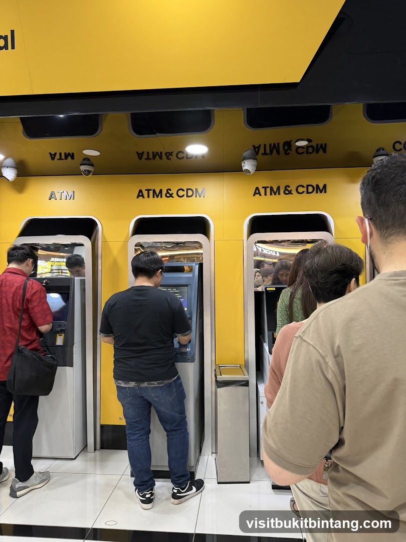People using ATMs