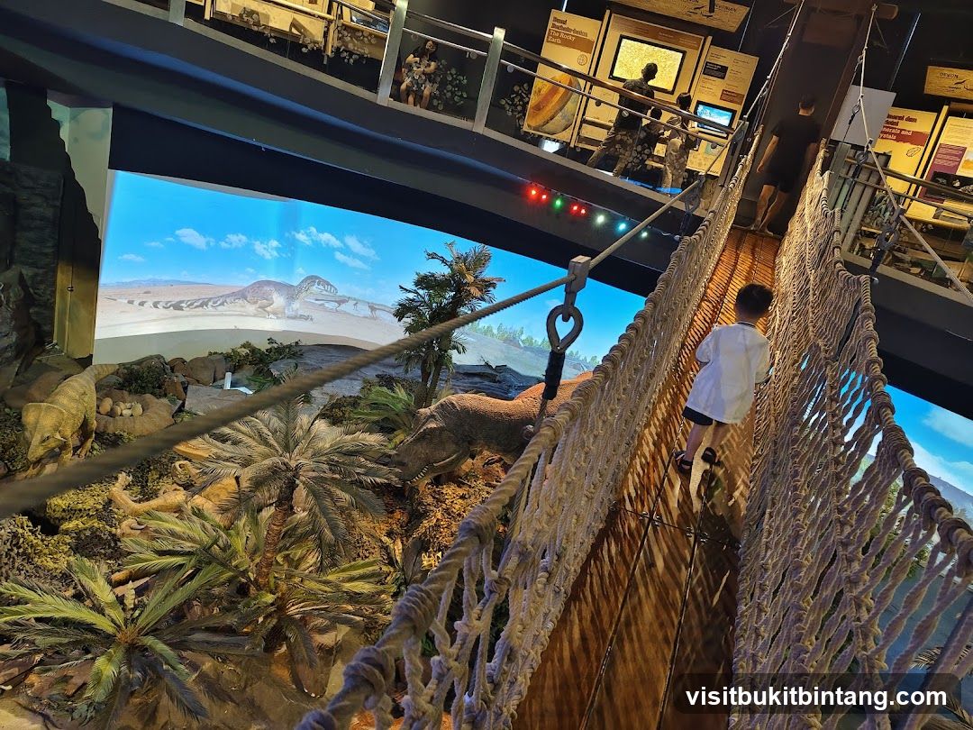 Dinosaur Exhibit with Suspension Bridge