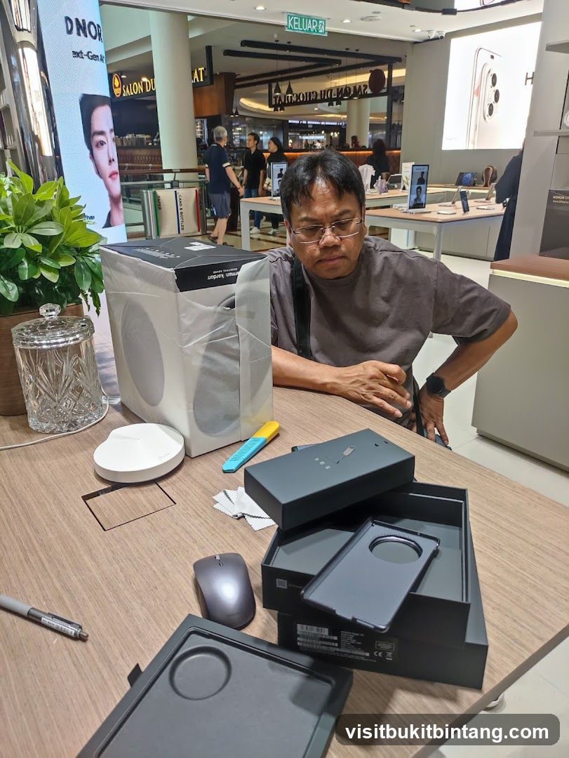 Man with electronics