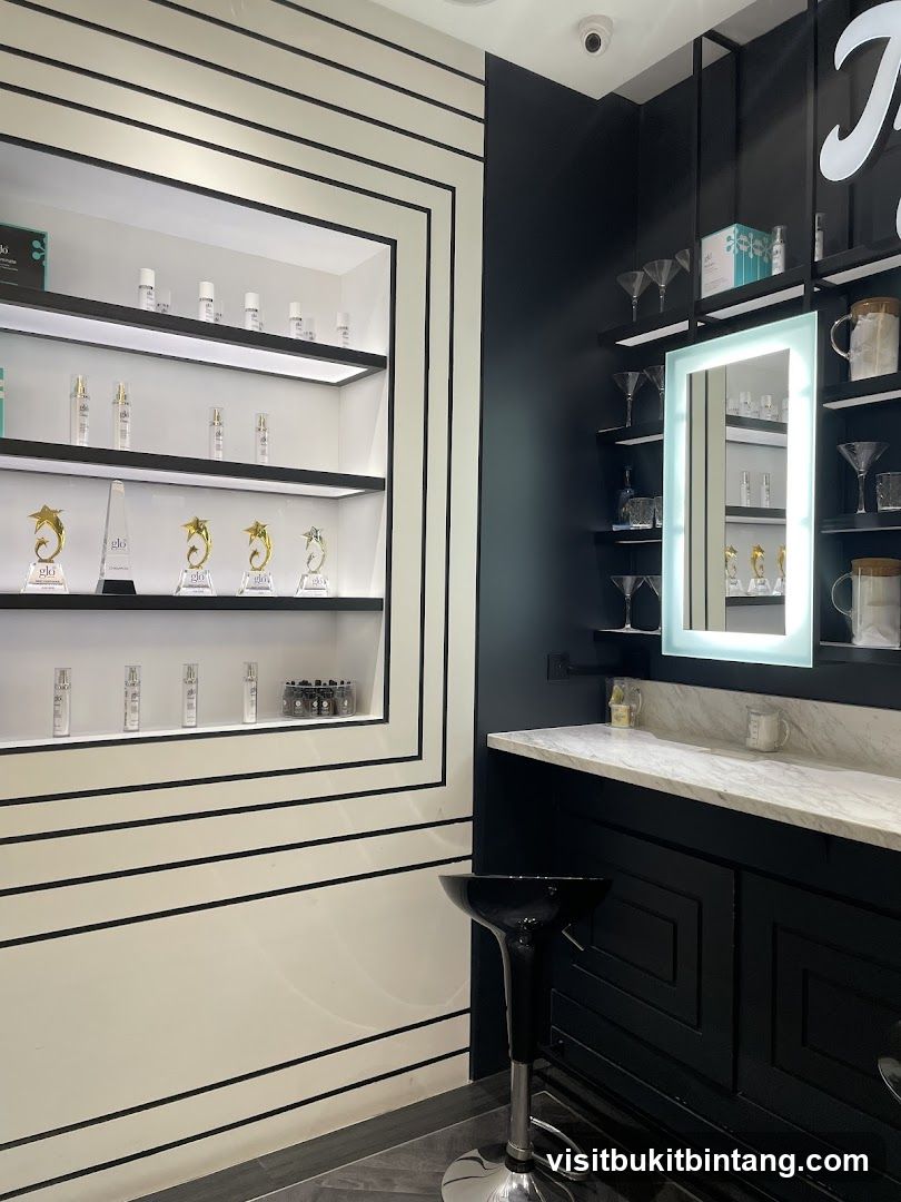 Skincare Display and Vanity Area