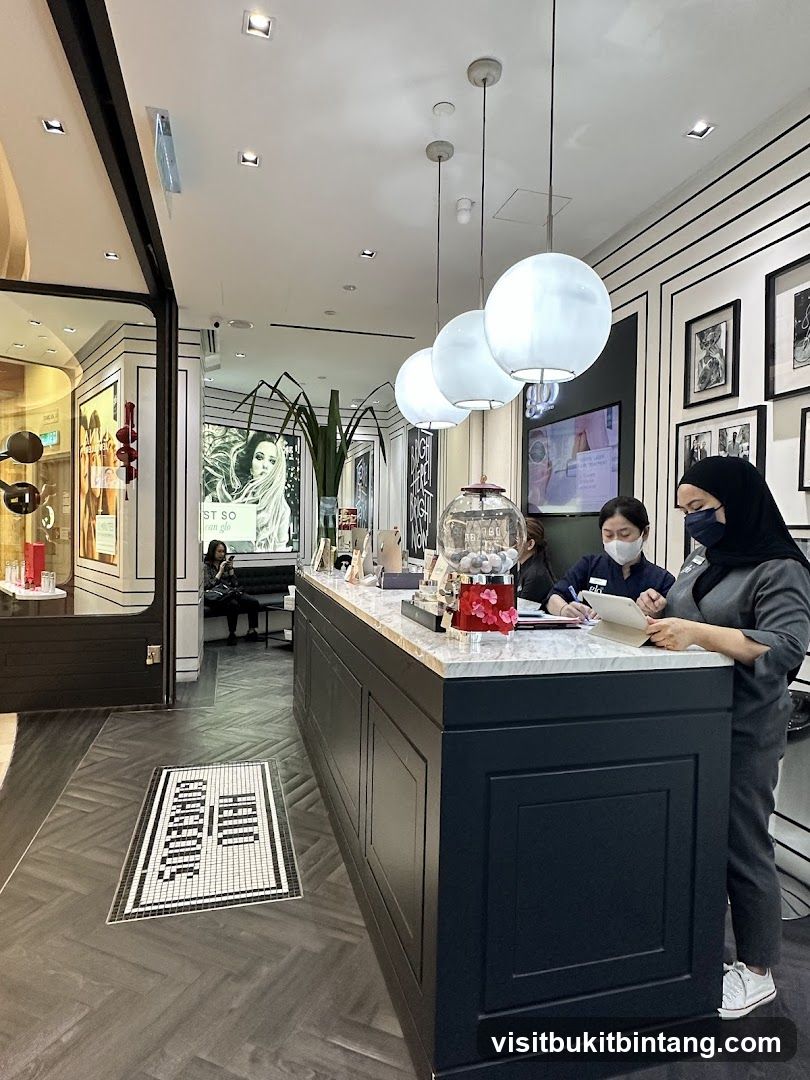 Cosmetics store counter