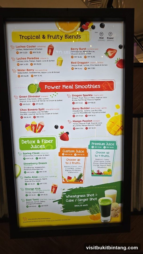 Juice Menu