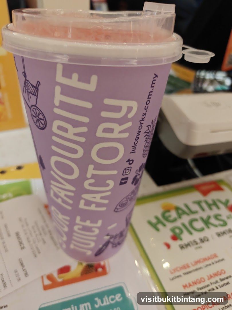 Juice cup and menu