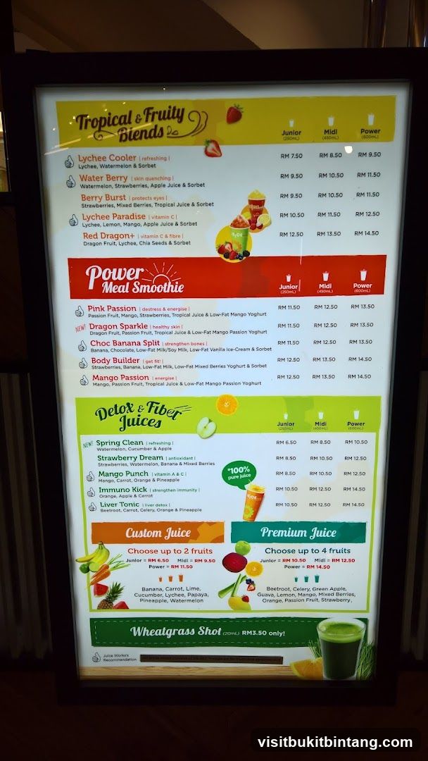 Tropical & Fruity Blends, Power Meal Smoothie, Detox & Fiber Juices