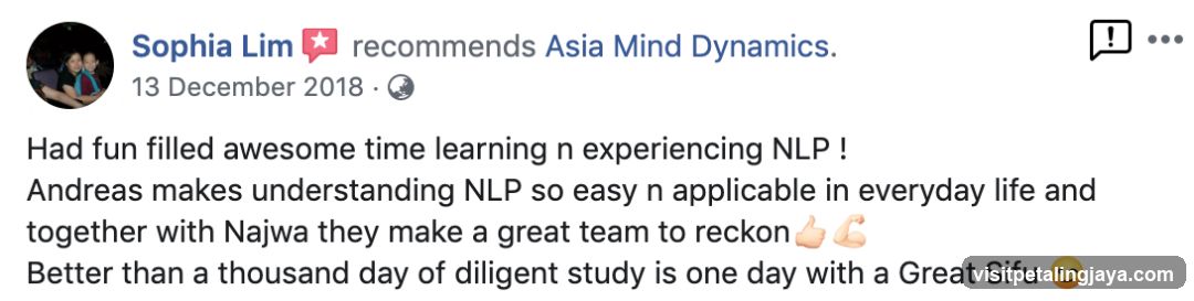 Facebook Review of Asia Mind Dynamics