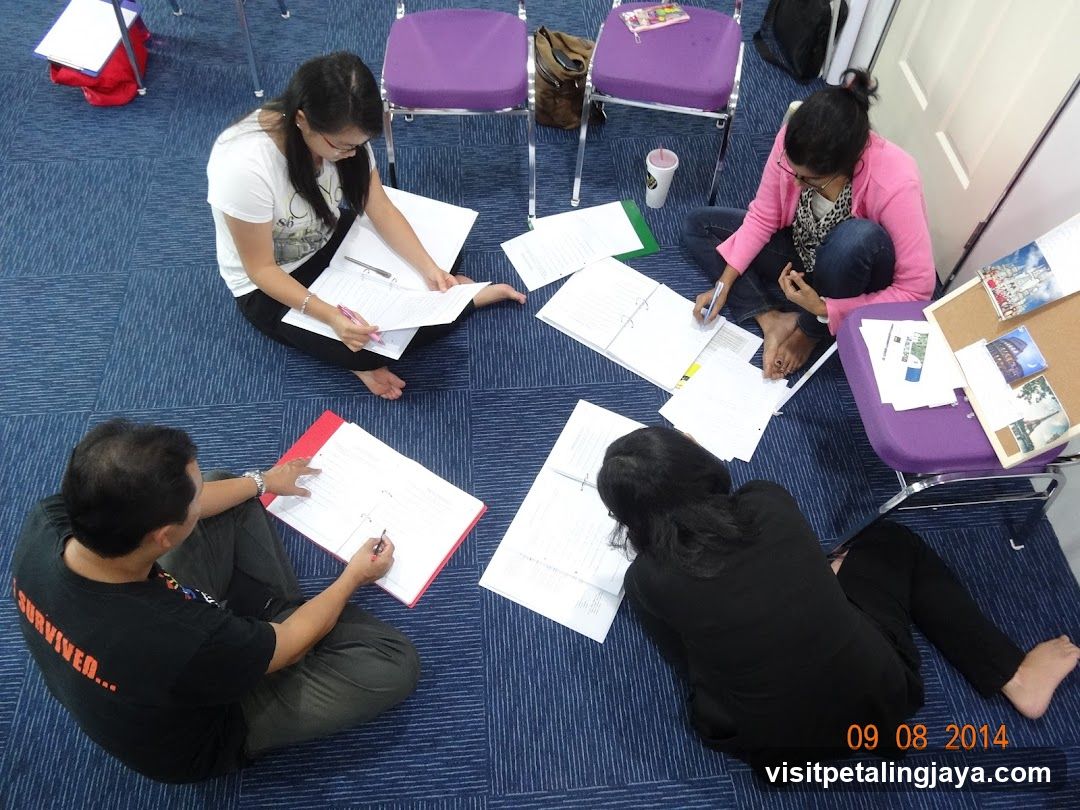 Group working on documents