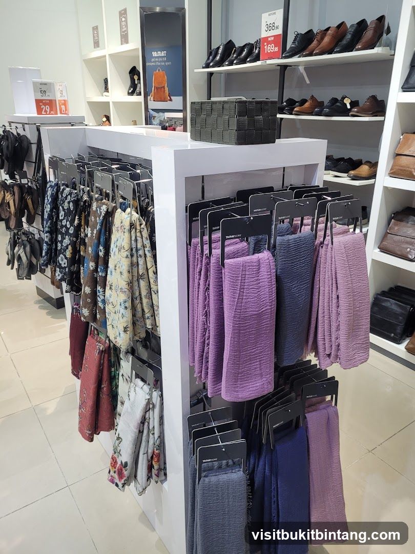 Scarves and Shoes Display