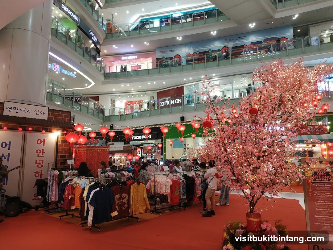 Mall Interior with Festive Decorations
