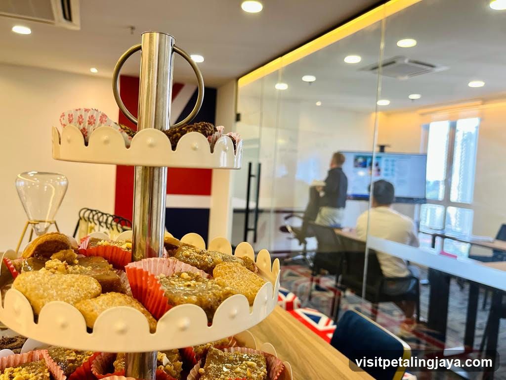 Indoor Dessert Display with Office Background