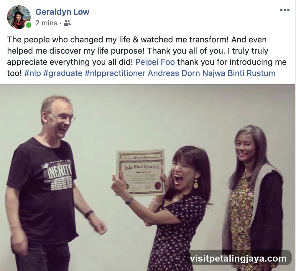 Facebook post celebrating NLP transformation