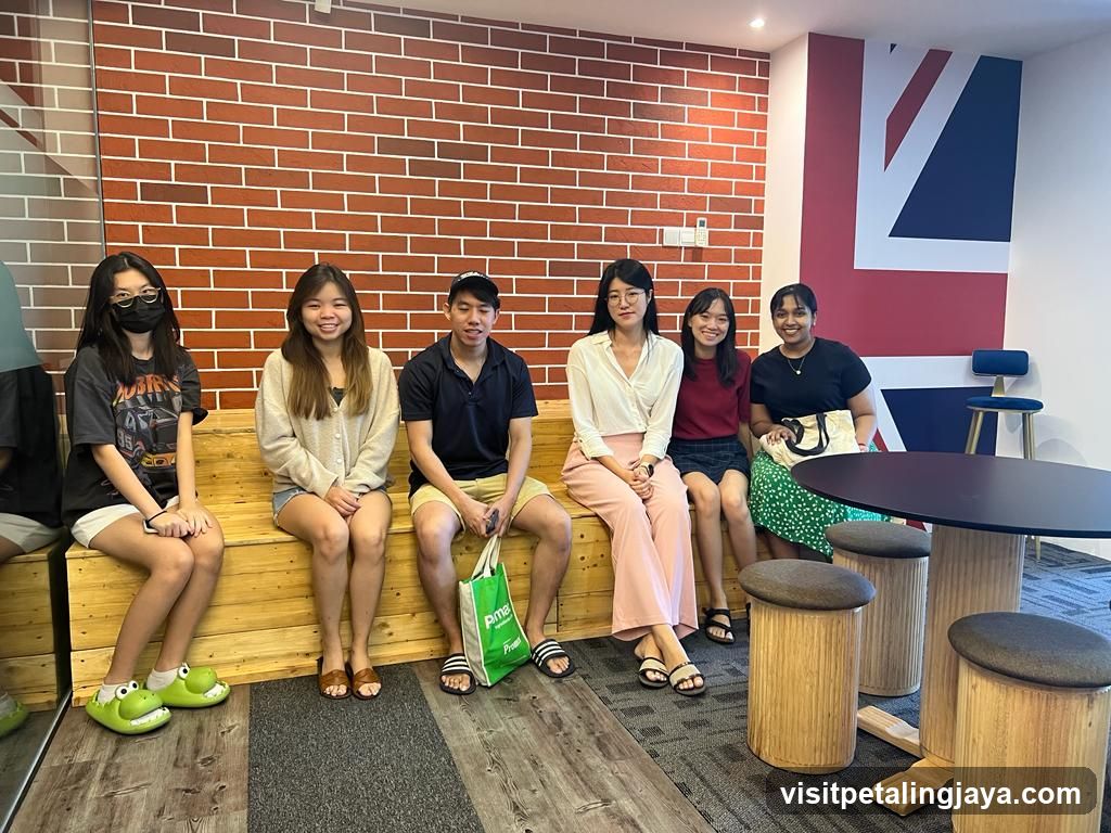 Group photo in modern office space
