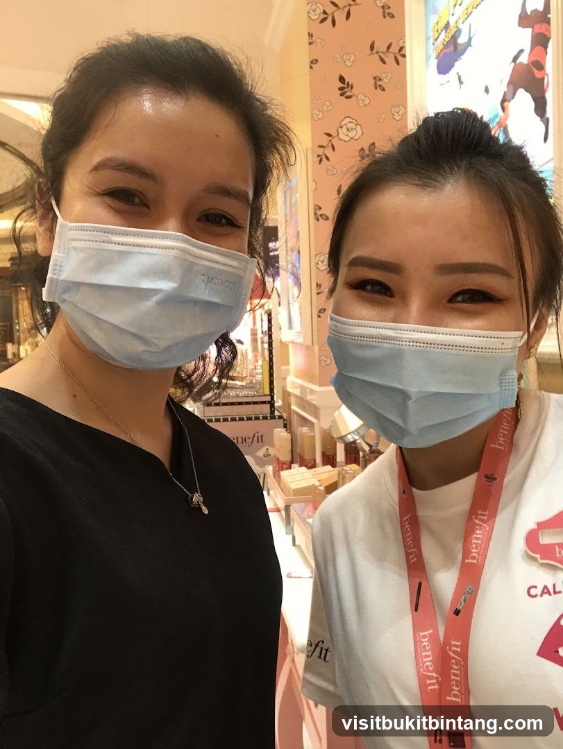 Two women wearing face masks