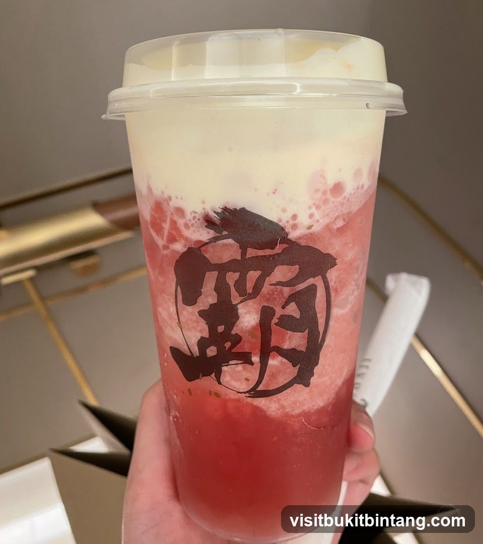 Strawberry Drink with Cream Top